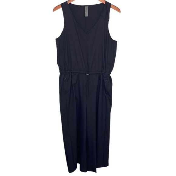 Zuda Z Eco Cropped Wide Leg Sleeveless Jumpsuit Cinched Waist Pockets UPF 50 - Picture 2 of 16